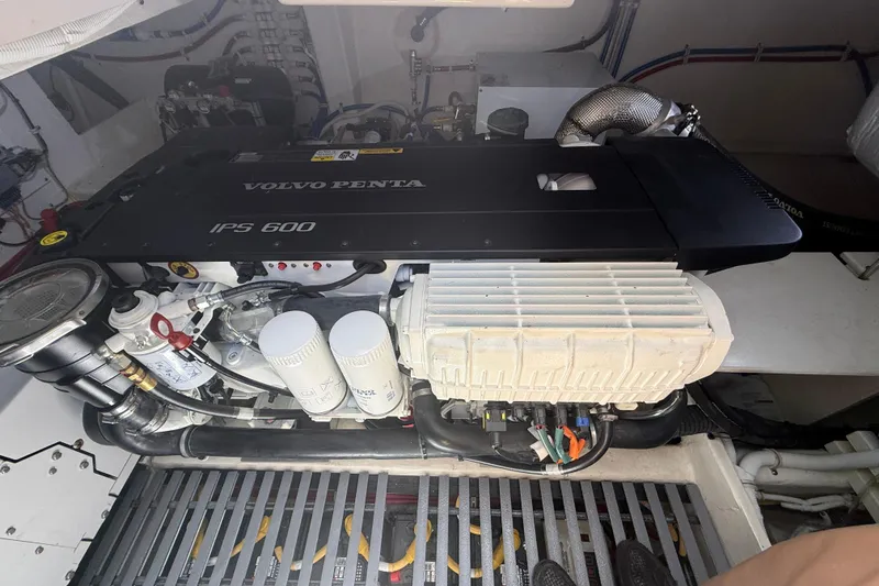 Slide: The Image of Engine room of 2019 Tiara Yachts C44 Coupe with Volvo Penta IPS 600 engine. - 46