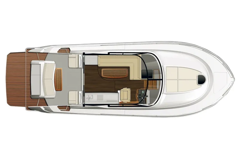 Slide: The Image of Manufacturer Provided Image: Top view layout of 2019 Tiara Yachts C44 Coupe, showcasing interior and deck design. - 47