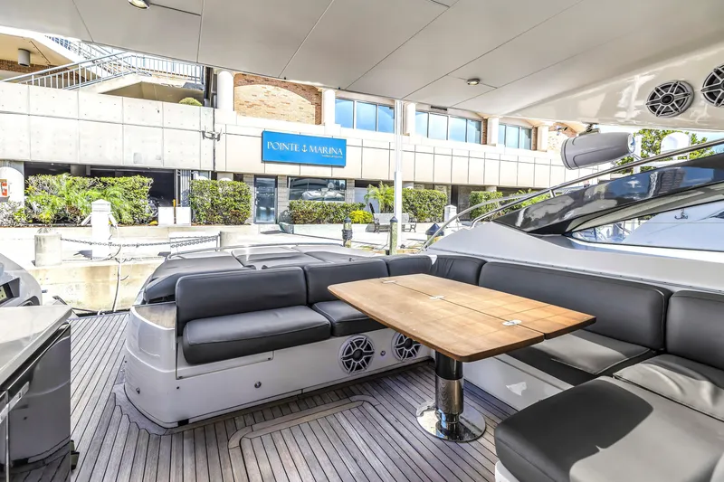 Slide: The Image of Luxurious interior of 2013 Princess V57 yacht at the marina. - 29