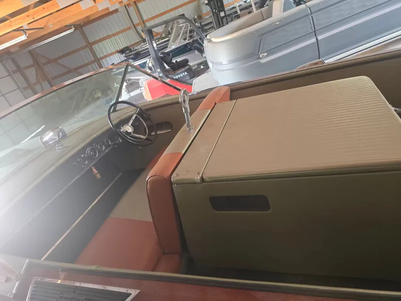 Slide: The Image of Interior view of a 1966 Century 17 Resorter with classic steering wheel and dashboard. - 4