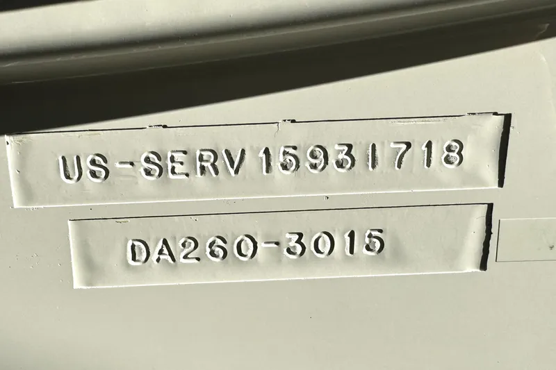 Slide: The Image of Hull identification numbers on 2018 Sea Ray Sundancer 260 boat. - 13