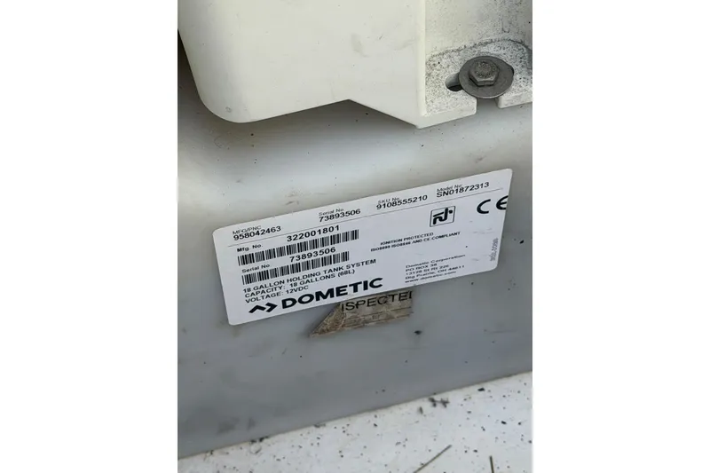 Slide: The Image of Label on Dometic holding tank system for 2018 Sea Ray Sundancer 260 boat. - 47