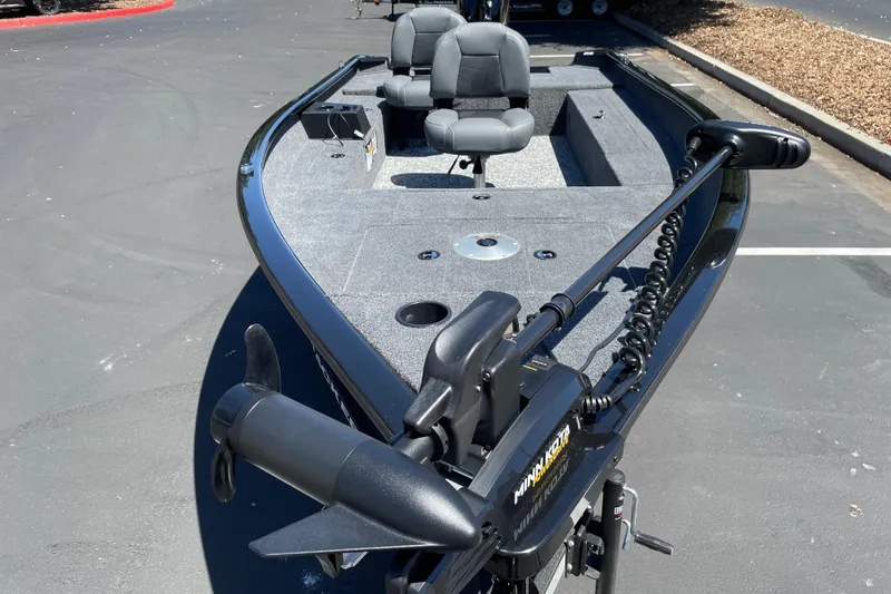 Slide: The Image of 2026 Tracker Super Guide V-16 T fishing boat with Minn Kota trolling motor. - 3