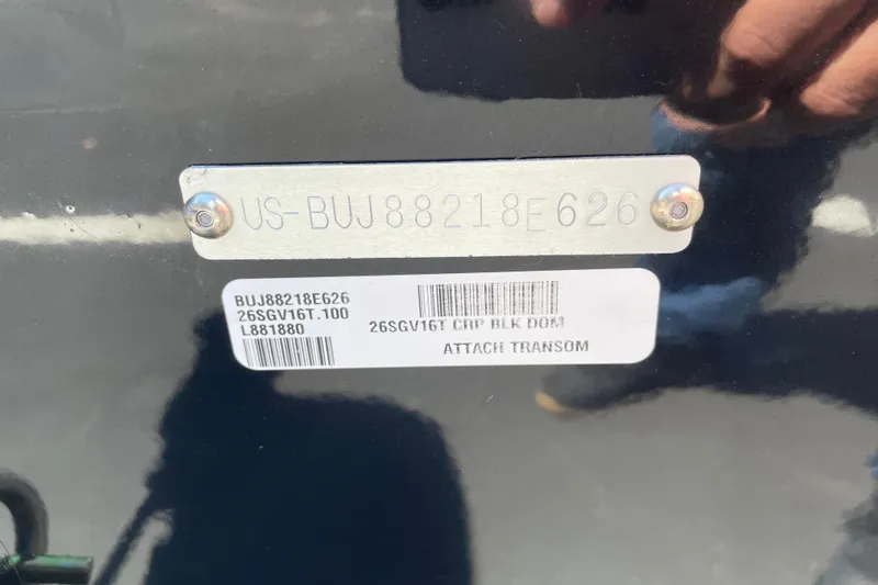 Slide: The Image of Hull identification number on a 2026 Tracker Super Guide V-16 T boat. - 42