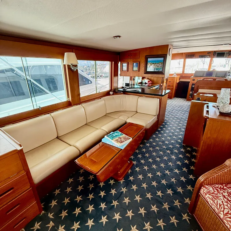 Slide: The Image of Interior of a 1999 Grand Banks 52 Europa yacht. - 1