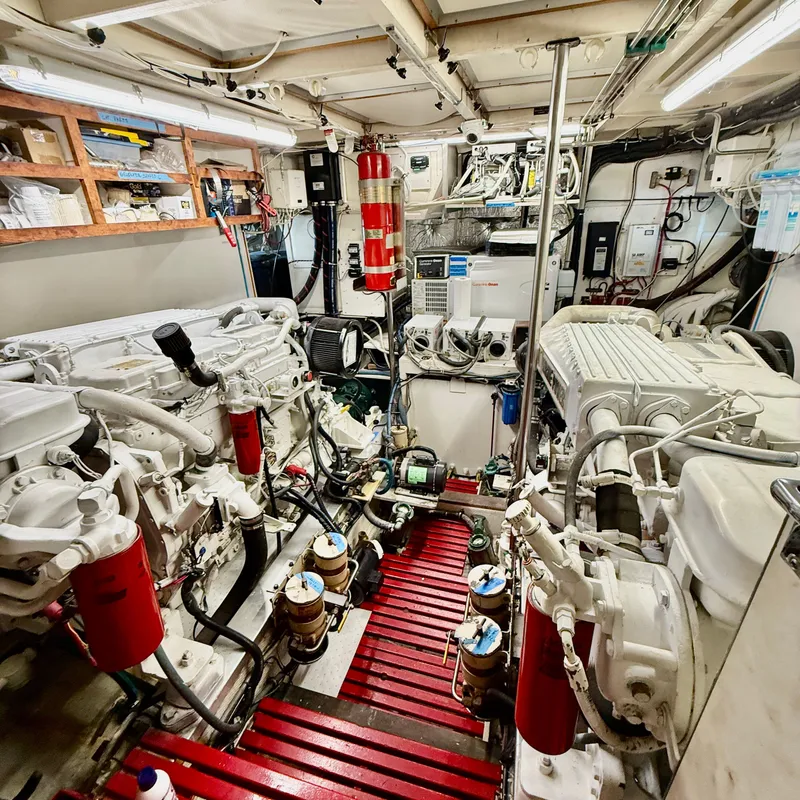 Slide: The Image of Engine room of 1999 Grand Banks 52 Europa yacht. - 33