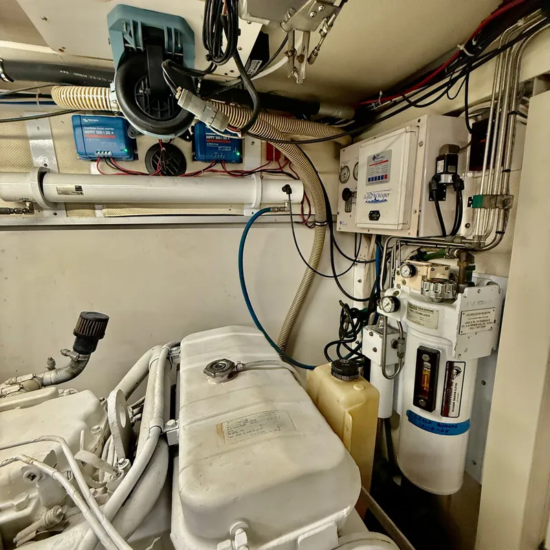 Slide: The Image of Engine room of 1999 Grand Banks 52 Europa yacht. - 34