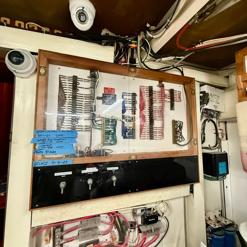 Slide: The Image of Electrical panel on Grand Banks 52 Europa, year 1999. - 35