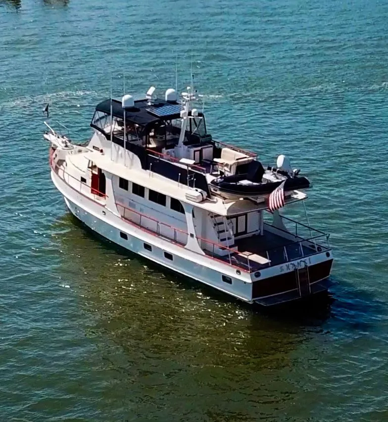 Slide: The Image of 1999 Grand Banks 52 Europa yacht on the water. - 36