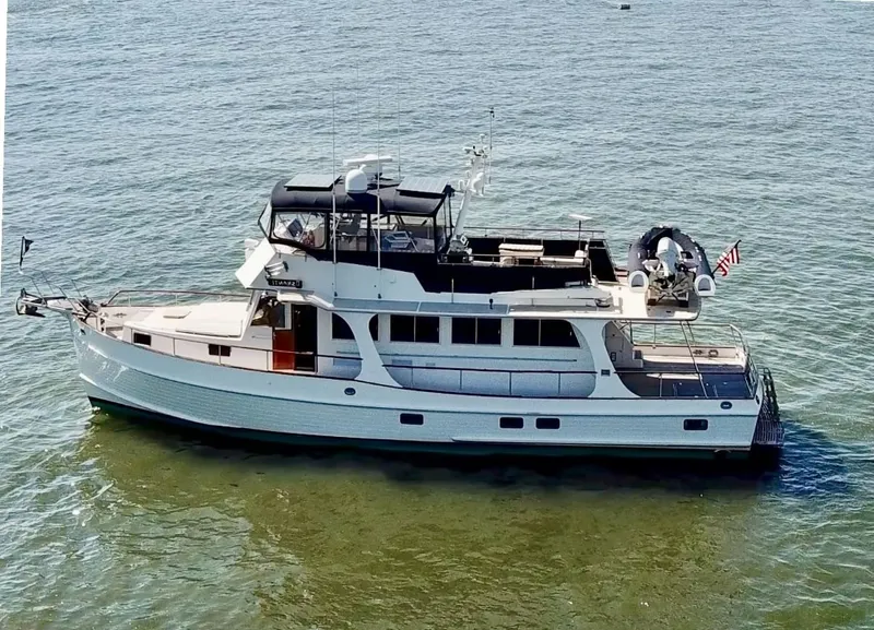 Slide: The Image of 1999 Grand Banks 52 Europa yacht on the water. - 37