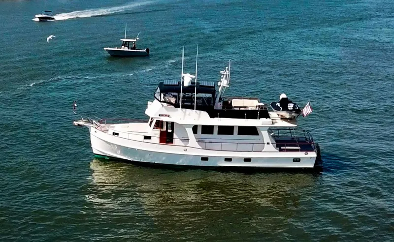 Slide: The Image of 1999 Grand Banks 52 Europa yacht on the water. - 6