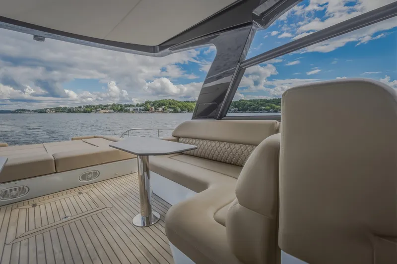 Slide: The Image of Luxurious interior of 2022 Steeler Bronson 50 yacht with scenic water view. - 64