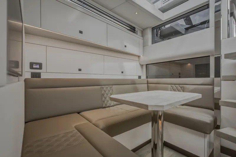 Slide: The Image of Luxurious interior of 2022 Steeler Bronson 50 yacht with modern seating and sleek design. - 71
