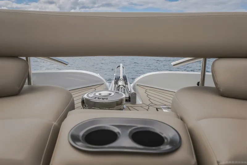 Slide: The Image of Luxury seating on 2022 Steeler Bronson 50 yacht, overlooking serene ocean waters. - 26