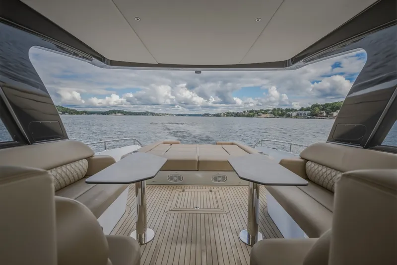 Slide: The Image of Luxurious interior of 2022 Steeler Bronson 50 yacht with scenic water view. - 20