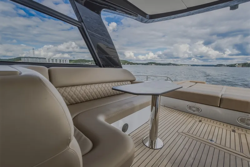 Slide: The Image of Luxurious interior of 2022 Steeler Bronson 50 yacht with scenic water view. - 21