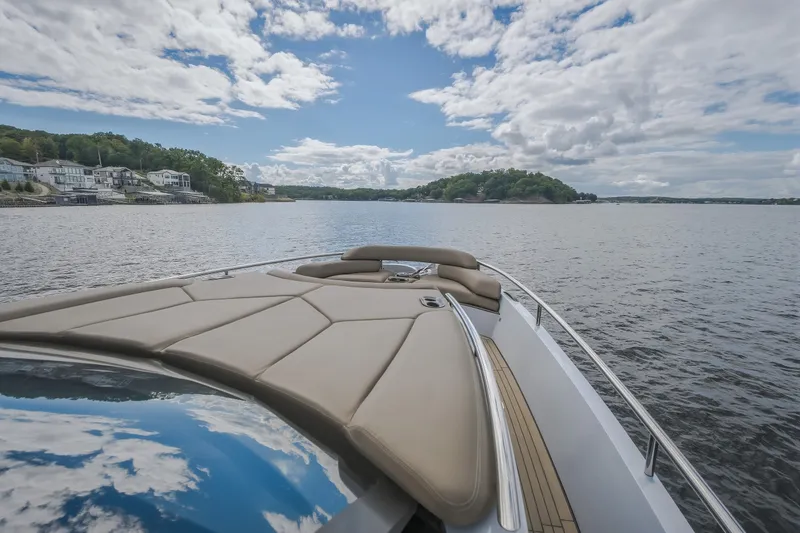 Slide: The Image of Luxurious Steeler Bronson 50 yacht cruising on a serene lake, 2022 model. - 55