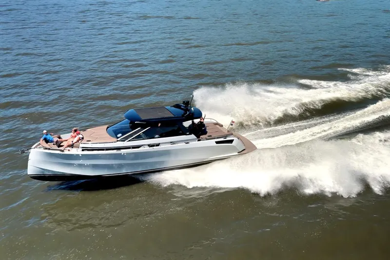 The Image of 2022 Steeler Bronzon 50 yacht cruising swiftly on open water. - 0