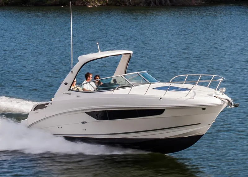 Slide: The Image of Manufacturer Provided Image: 2016 Sea Ray 310 Sundancer cruising on water. - 1