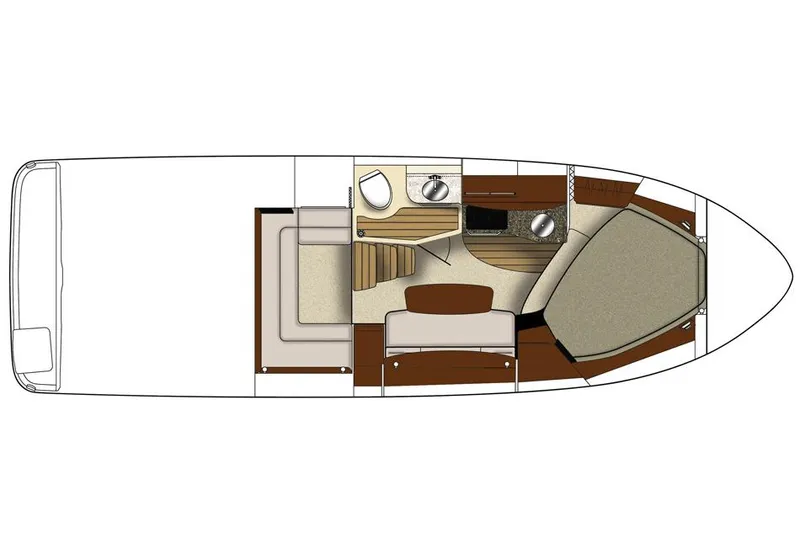 Slide: The Image of Manufacturer Provided Image: 2016 Sea Ray 310 Sundancer interior layout, top view. - 15
