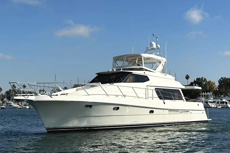 Slide: The Image of 2004 McKinna 57 PHMY Widebody yacht with stabilization on calm water. - 1