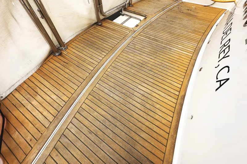 Slide: The Image of Teak deck of 2004 McKinna 57 PHMY Widebody yacht, Marina del Rey, CA. - 16