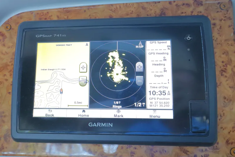 Slide: The Image of Garmin GPSMAP 741xs on 2006 Formula 330 Sun Sport displaying navigation and radar data. - 17