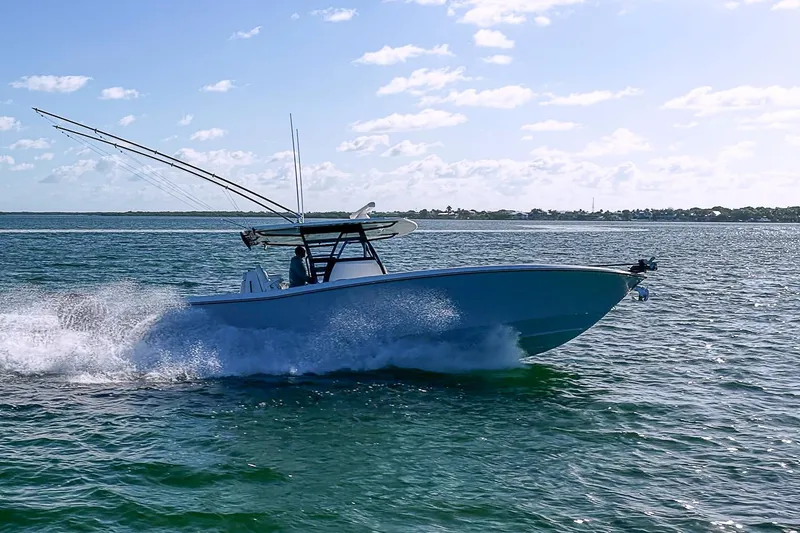 Slide: The Image of 2022 Invincible 39 Open Fisherman boat cruising on open water. - 78