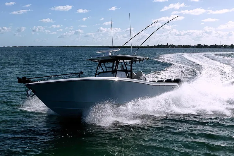 Slide: The Image of 2022 Invincible 39 Open Fisherman boat cruising on open water. - 25
