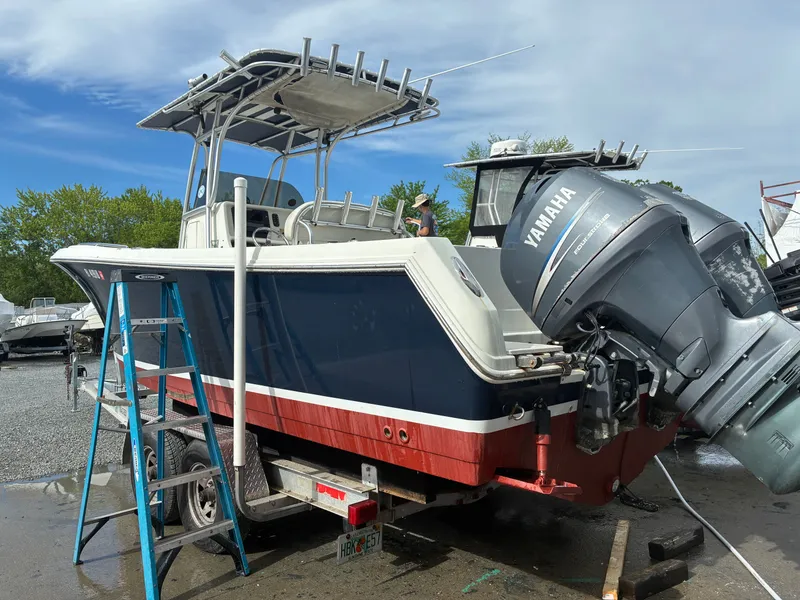 Slide: The Image of 2007 Sailfish 2660 boat with Yamaha engine on trailer. - 4
