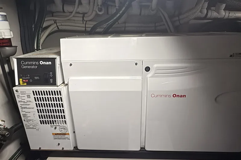 Slide: The Image of Cummins Onan generator in 2016 Sea Ray L590 Fly yacht engine room. - 11