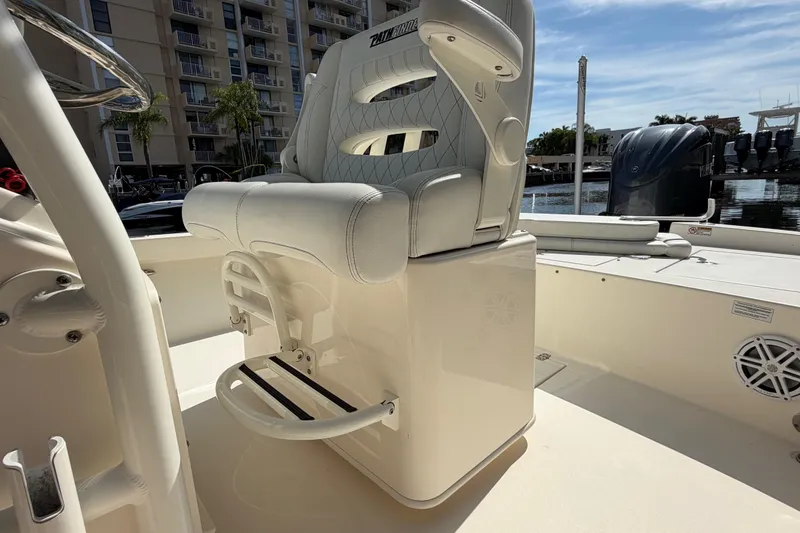 Slide: The Image of 2022 Pathfinder 2600 HPS boat interior with luxurious seating and modern design. - 25