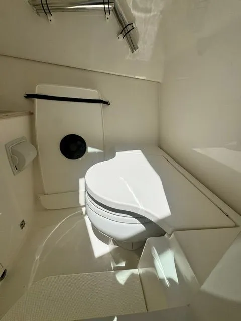 Slide: The Image of Interior of a 2021 Pursuit 326 DC with toilet. - 30