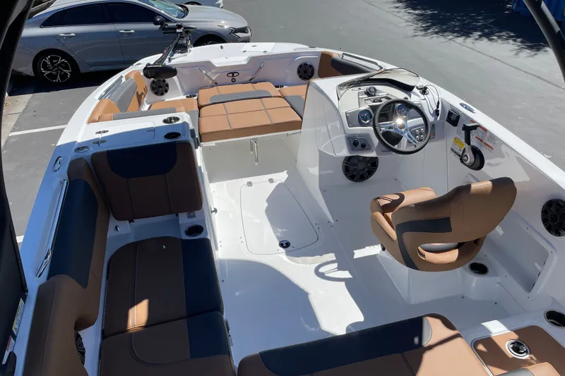 Slide: The Image of Modern 2026 Tahoe 1950 boat interior with sleek seating and advanced steering console. - 5