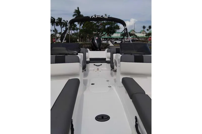 Slide: The Image of 2026 Tahoe T21 boat interior with sleek seating and modern design. - 7