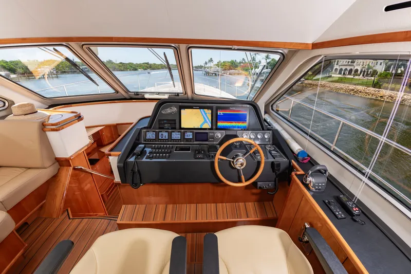 Slide: The Image of Interior view of an Elling E6 yacht helm with modern navigation equipment. - 22