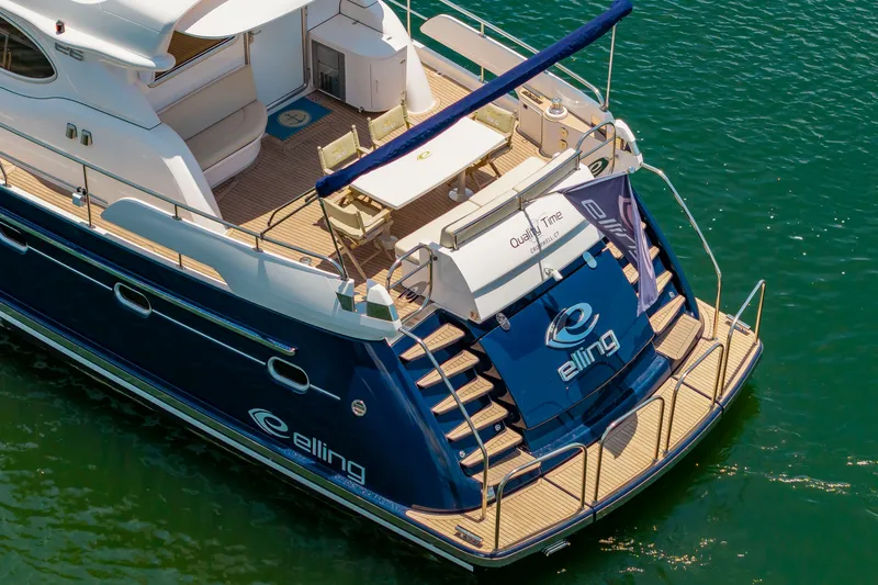 Slide: The Image of The 2020 Elling E6 is on the water. It features a sleek design with a blue exterior. - 6
