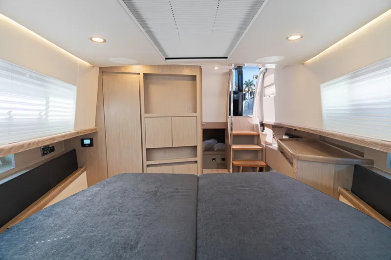 Slide: The Image of Luxurious interior of 2022 Fjord 44 Open yacht with modern design and cozy furnishings. - 37