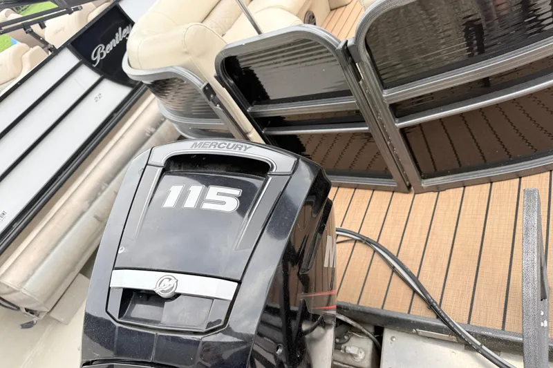 Slide: The Image of 2019 Misty Harbor 2285CF pontoon boat with Mercury 115 outboard motor. - 8