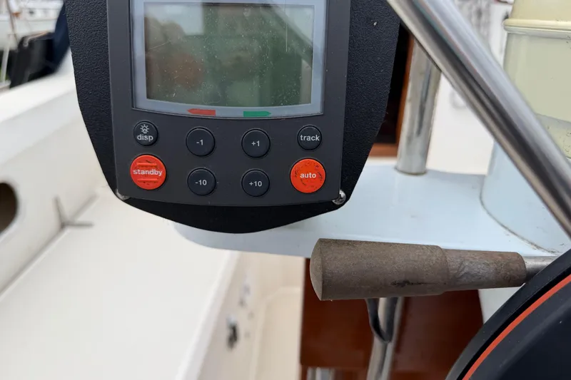 Slide: The Image of Close-up of a 1989 Sabre 34 MK II yacht's navigation control panel. - 25
