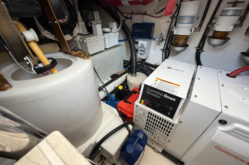 Slide: The Image of Forward engine room of 2015 Riviera 445 SUV with Cummins Onan generator and equipment - 33