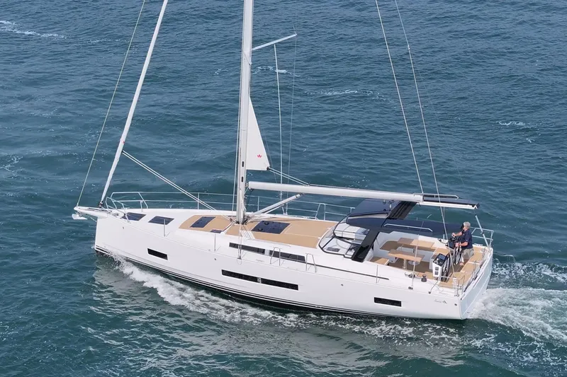 Slide: The Image of Sailing yacht Hanse 460, 2025 model, cruising on open water. - 41