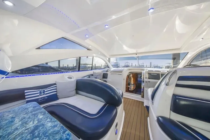 Slide: The Image of Luxurious interior of 2009 Fairline Targa 52 yacht with elegant seating and modern design. - 14