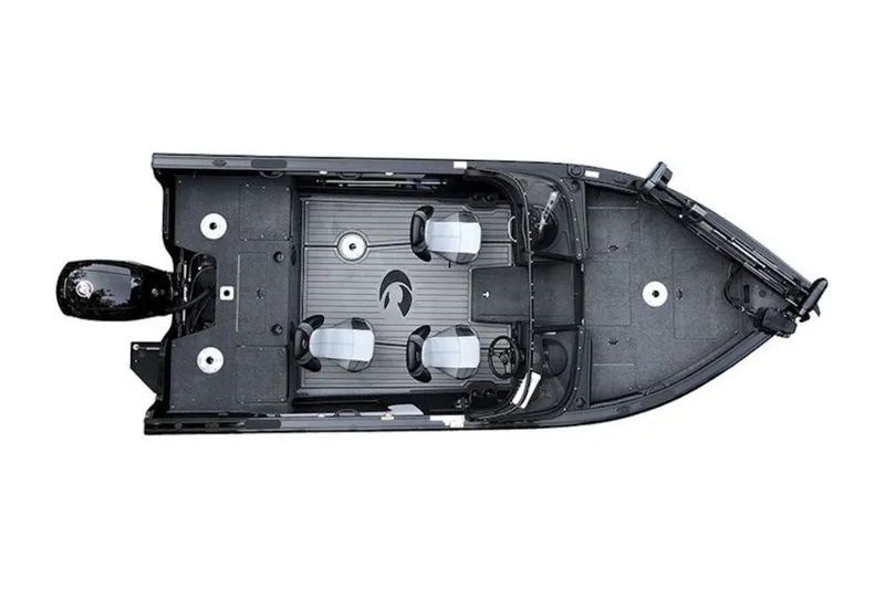 Slide: The Image of Top view of 2026 Crestliner 1850 Super Hawk WT JS boat, showcasing seating and layout. - 46