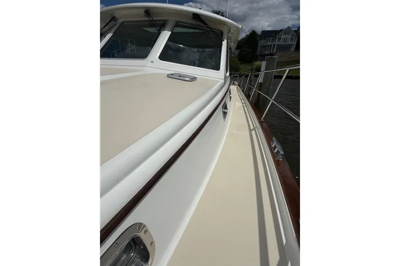 Slide: The Image of 2019 Sabre 45 Salon Express yacht deck with sleek design and polished finish. - 5