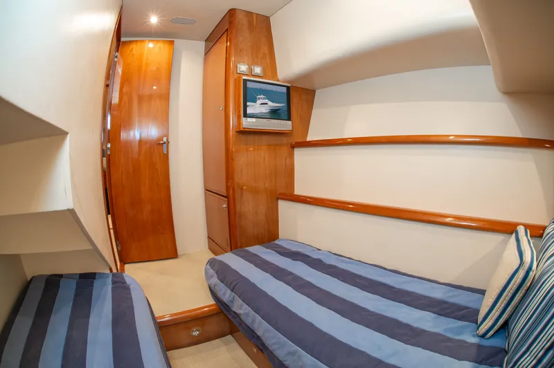 Slide: The Image of Interior of 2008 Bertram 510 Convertible yacht cabin. - 34