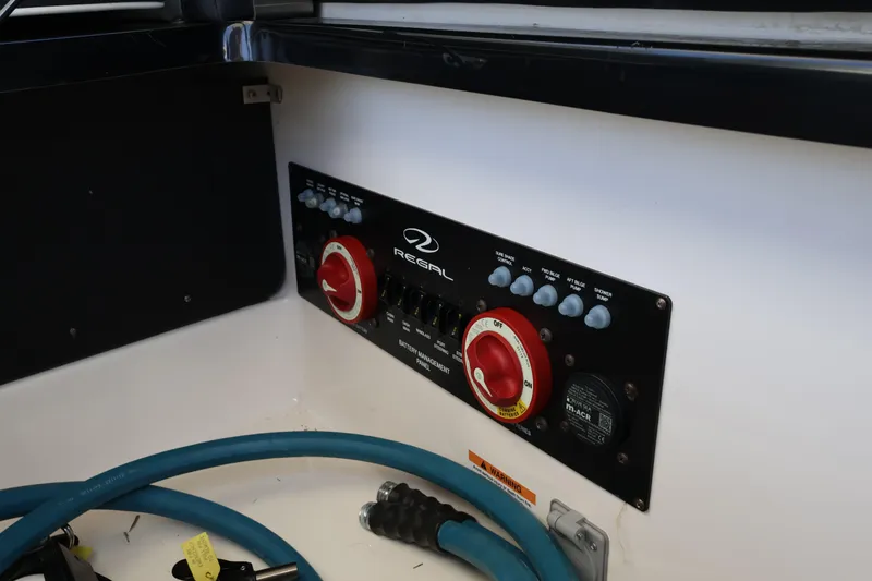 Slide: The Image of Control panel of 2019 Regal 29 OBX boat with battery management system. - 24
