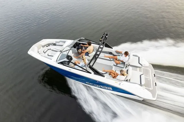 Slide: The Image of Scarab Jet Boats 235 SE 2027 cruising on water. - 2