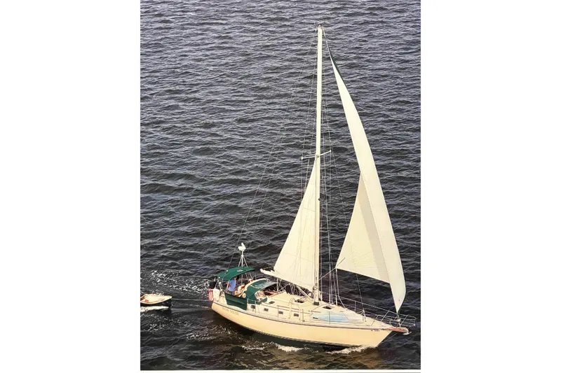 The Image of Sailing on open water, 1994 Caliber Cutter Rig yacht with full sails. - 0