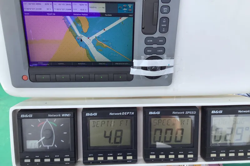 Slide: The Image of B&G electronics 1994 Caliber Cutter Rig sailboat. - 14